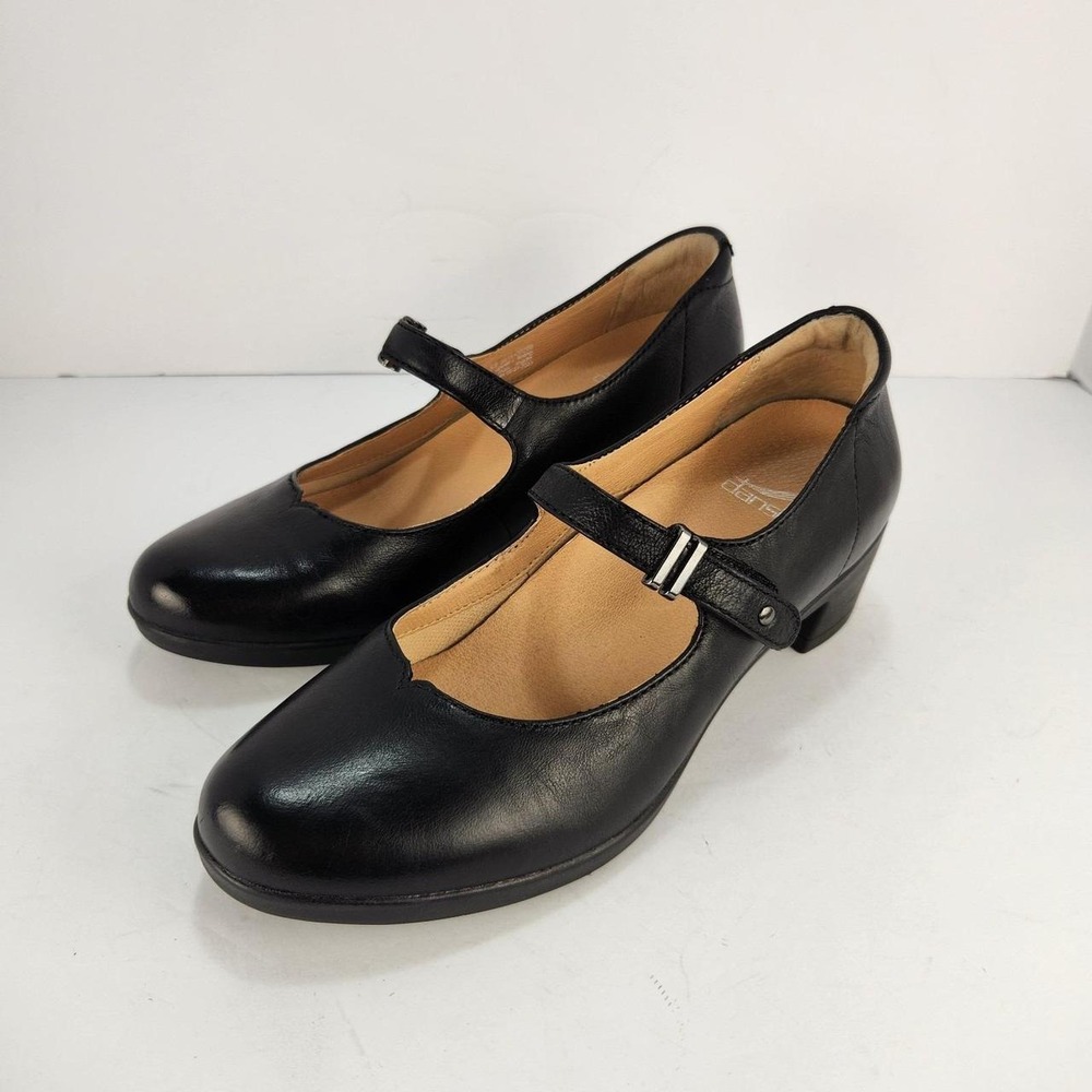 Dansko Women's 39 US 8.5-9 Black Leather Mary Jane Shoes Low Heel Comfort